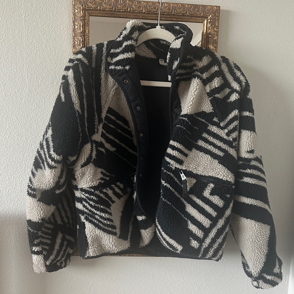 FP Movement by Free People Black and White Patterned Jacket